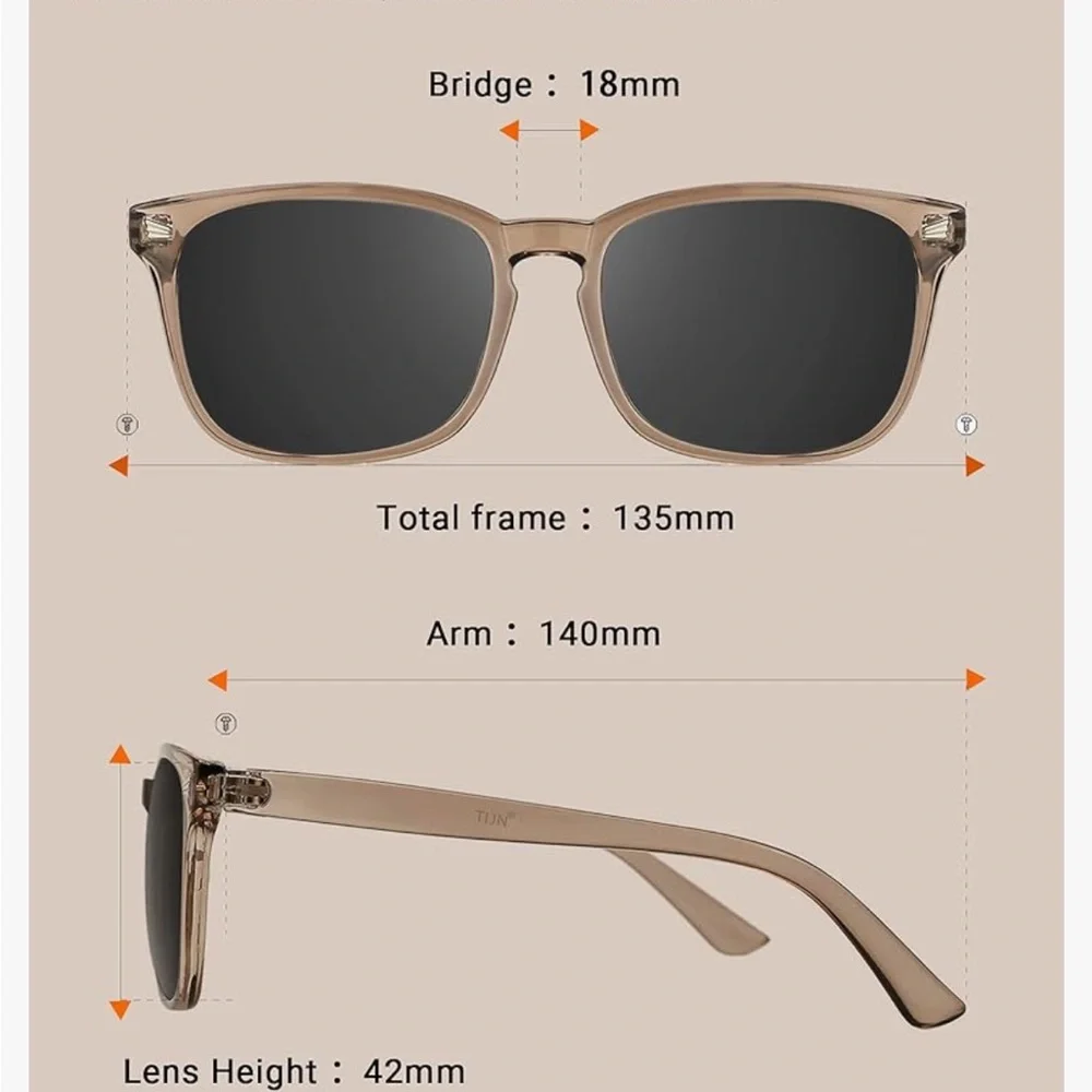 TIJN polarized sunglasses. 100% UV protection. Neutral brownish clear co…